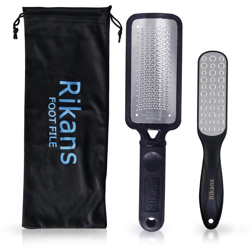 Rikans Colossal Foot File  Professional Foot Rasp Callus Remover  Foot Care Pedicure Tool to Remove Hard Skin Can Be Used on Wet or Dry Skin  High Grade Stainless Steel File (Foot File Set) - Image 1
